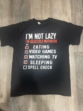 I'm Not Lazy Graphic Tee - Black